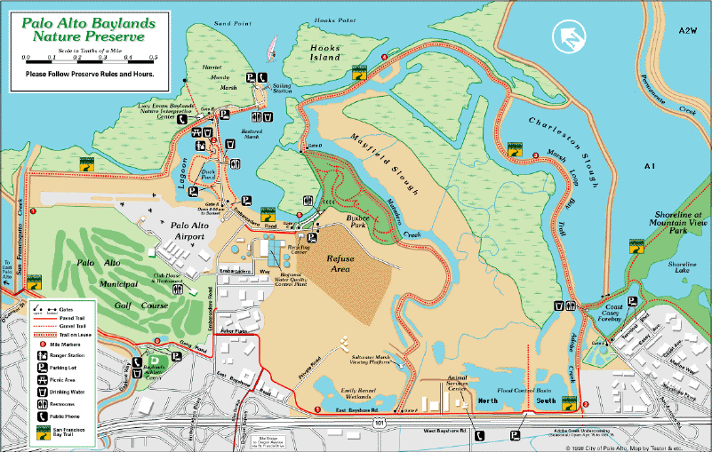 Palo Alto Baylands Map