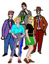 clip art of 5 people