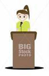 clip art of a student at a podium