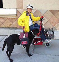 Photo of Abby on her scooter