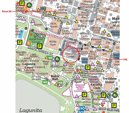 Classroom location in relation to PRL & Room 36