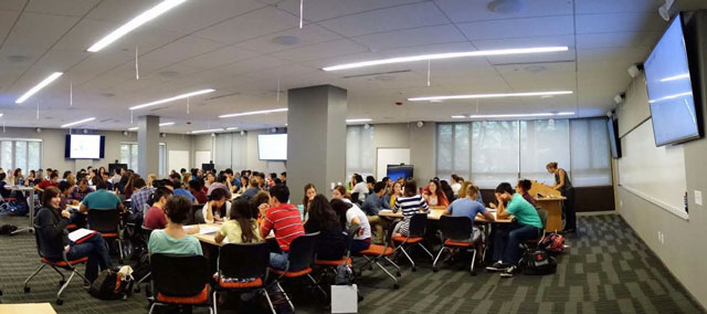 Interior view of classroom