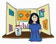 clip art of a student at science fair