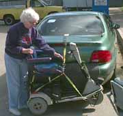 photo of scooter lift mechanism in use