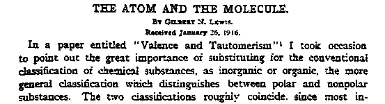 Excerpt from opening paragraph of 1916 Lewis article.