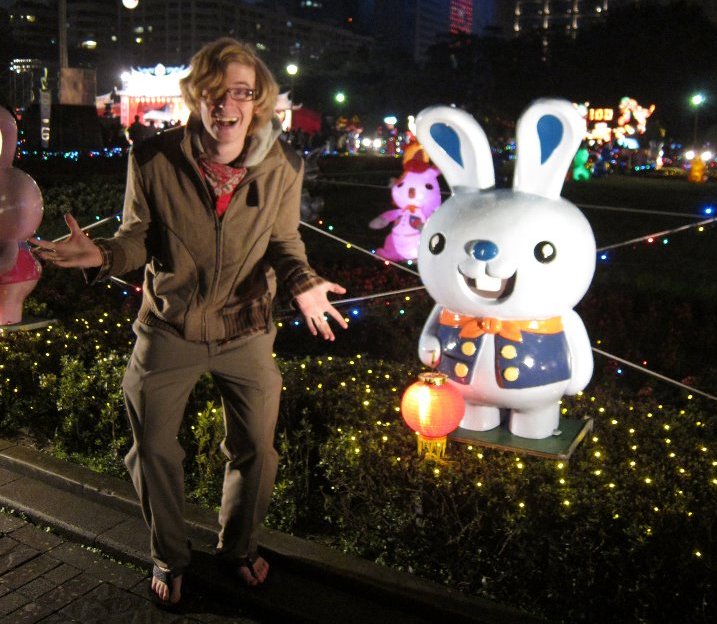 Me with a Taiwanese bunny
                thing