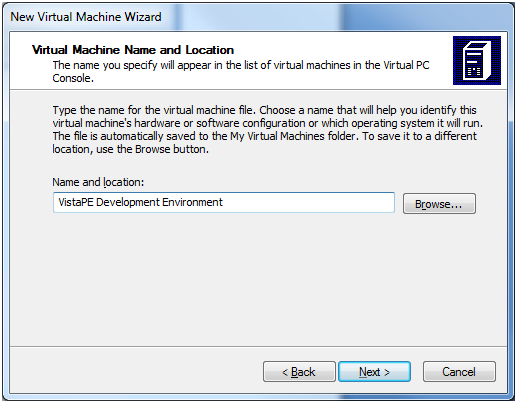 Virtual Machine Name And Location