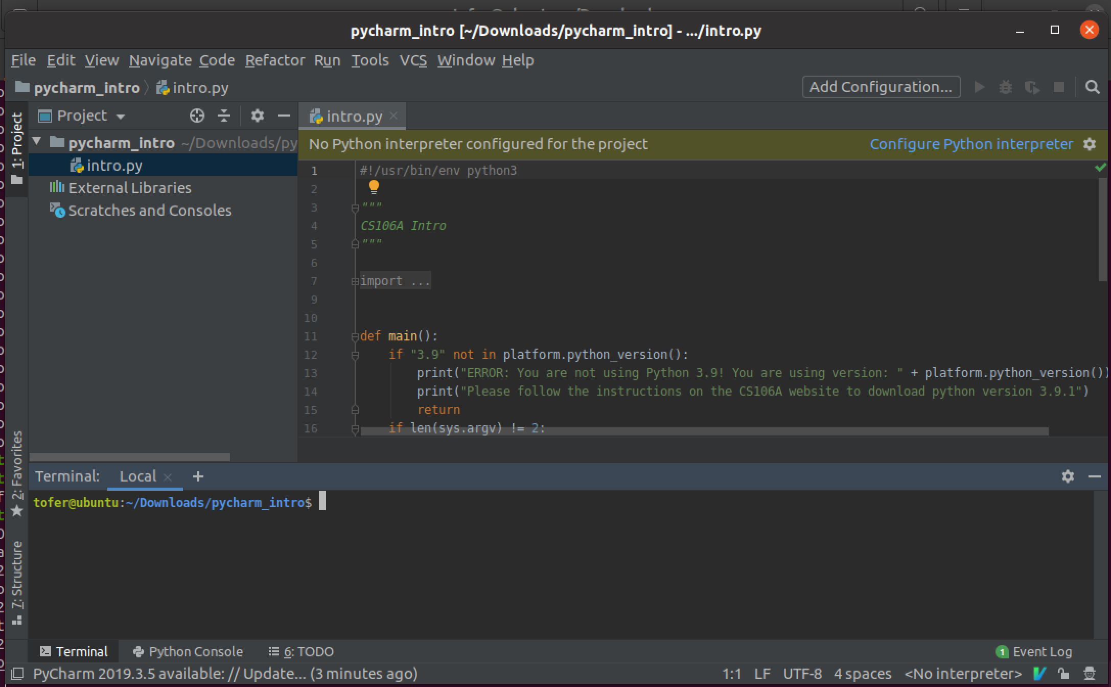 PyCharm Terminal