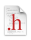 A file with an image of '.h'