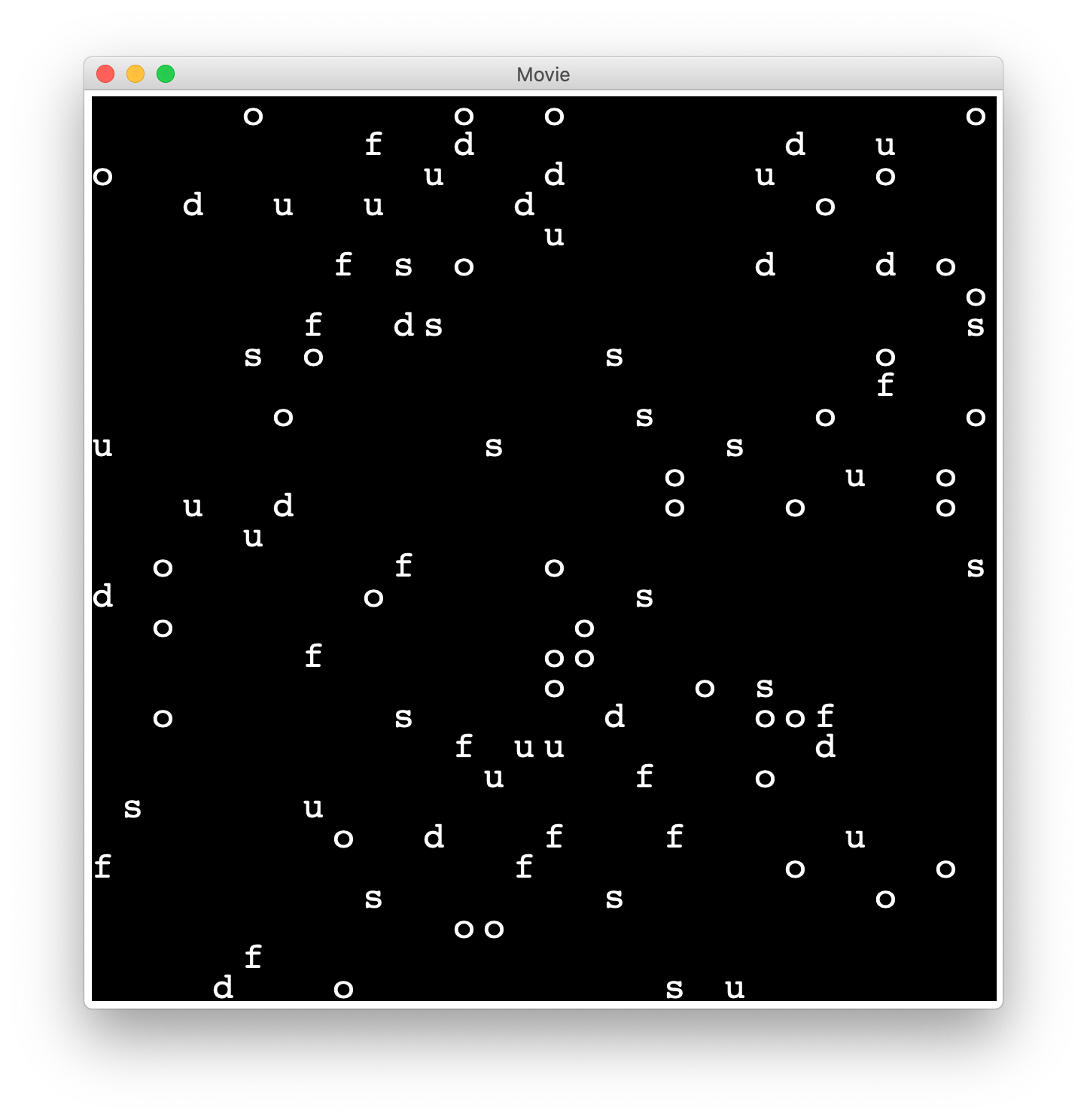 alt: movie output grid of letters