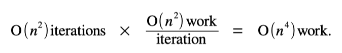 equation to deduce the total n^4 work