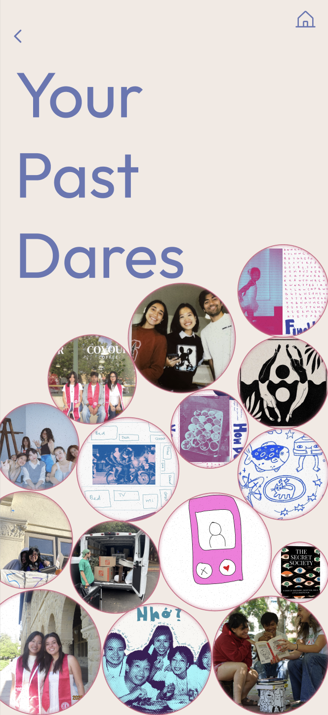 View of past dares collection
