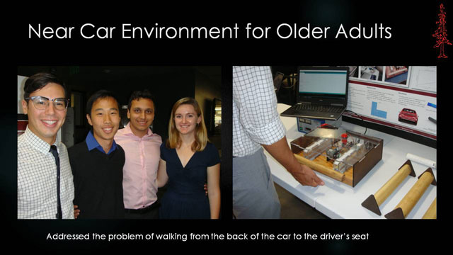 Near Car Environment for Older Adults - Addressed the problem of walking from the back of the car to the driver�s seat