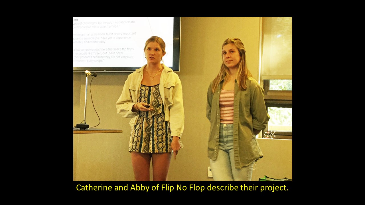 Catherine and Abby of Flip No Flop describe their project