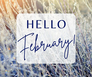 Hello February banner