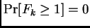 $ {\rm Pr}[F_k\geq1]=0$