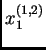 $ x^{(1,2)}_1$