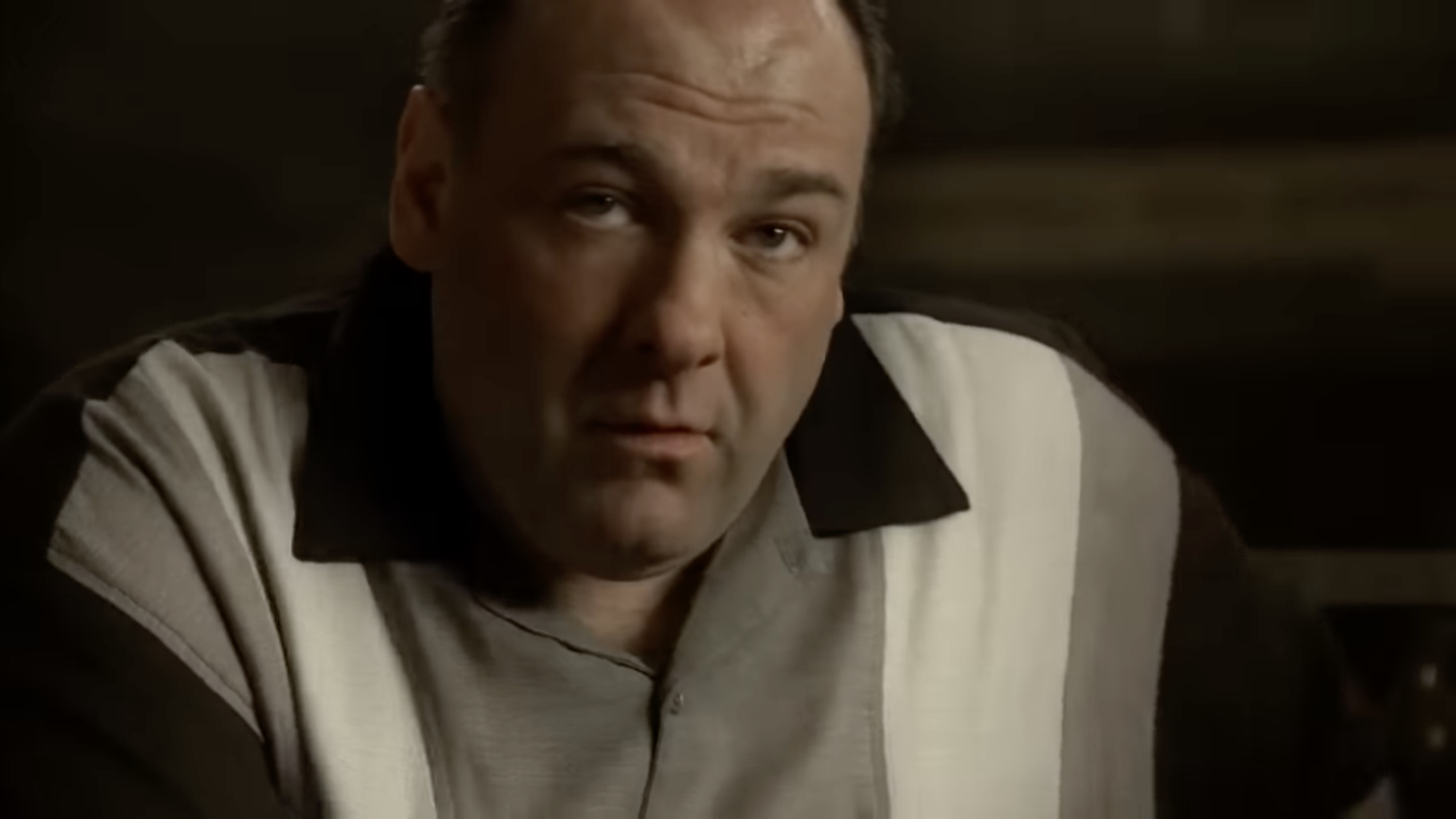 Tony Soprano, in the final scene of the Sopranos. We his looking past the camera. We never learn his fate