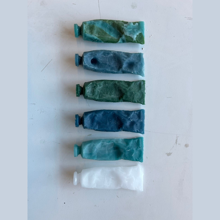 <i>Untitled</i>. Six casts of a paint tube.